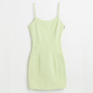 H&M Pastel Green Denim Fitted Dress